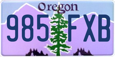 OR license plate 985FXB