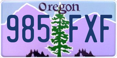OR license plate 985FXF