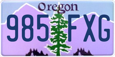 OR license plate 985FXG