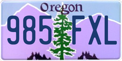OR license plate 985FXL