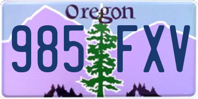 OR license plate 985FXV