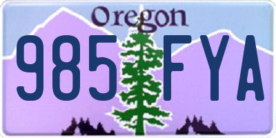 OR license plate 985FYA