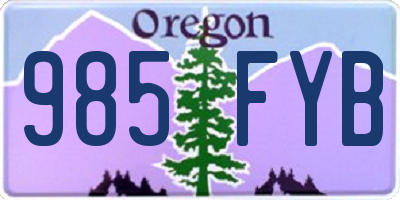 OR license plate 985FYB