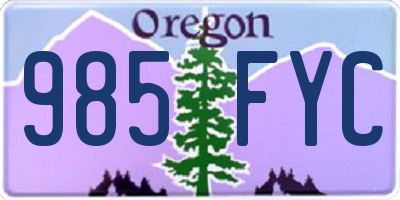 OR license plate 985FYC
