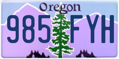 OR license plate 985FYH