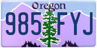 OR license plate 985FYJ