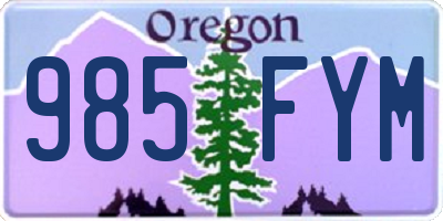 OR license plate 985FYM