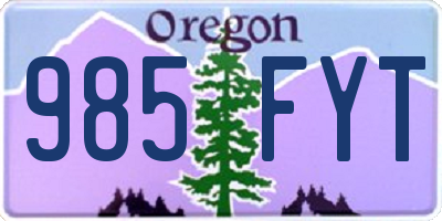 OR license plate 985FYT