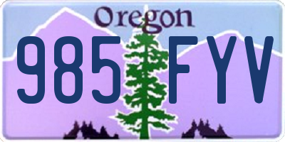 OR license plate 985FYV