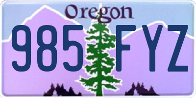 OR license plate 985FYZ