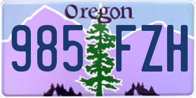 OR license plate 985FZH