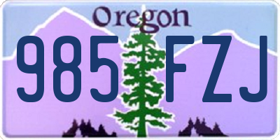 OR license plate 985FZJ