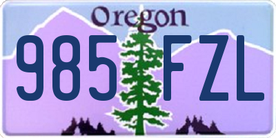 OR license plate 985FZL