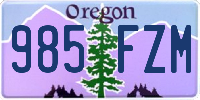 OR license plate 985FZM