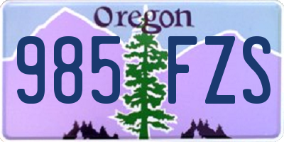 OR license plate 985FZS