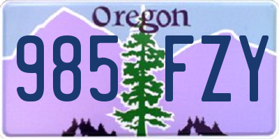 OR license plate 985FZY