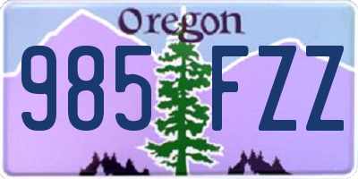 OR license plate 985FZZ