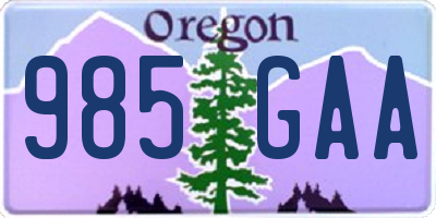 OR license plate 985GAA