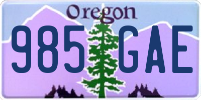 OR license plate 985GAE