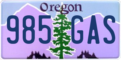 OR license plate 985GAS