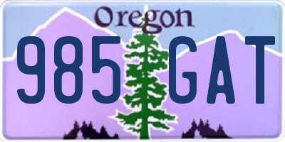 OR license plate 985GAT