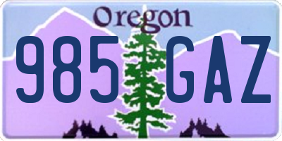 OR license plate 985GAZ