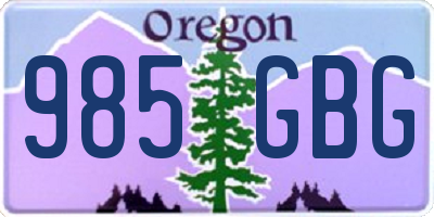 OR license plate 985GBG