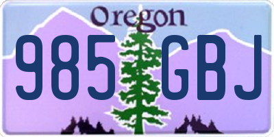 OR license plate 985GBJ