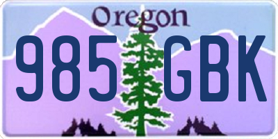 OR license plate 985GBK