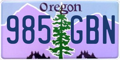 OR license plate 985GBN