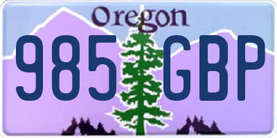 OR license plate 985GBP