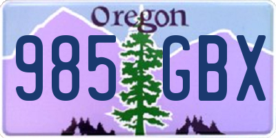 OR license plate 985GBX
