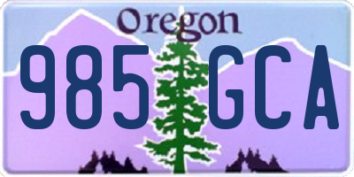 OR license plate 985GCA