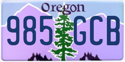 OR license plate 985GCB