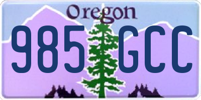 OR license plate 985GCC