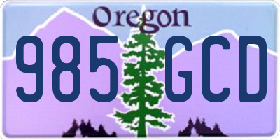 OR license plate 985GCD