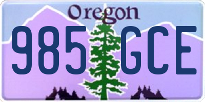 OR license plate 985GCE