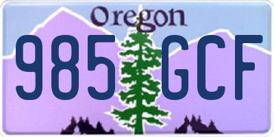 OR license plate 985GCF