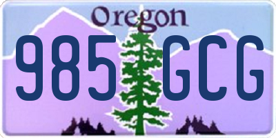 OR license plate 985GCG