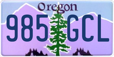 OR license plate 985GCL