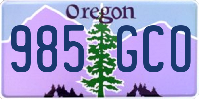 OR license plate 985GCO