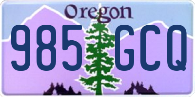 OR license plate 985GCQ