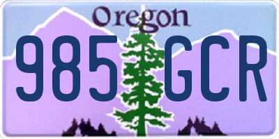 OR license plate 985GCR