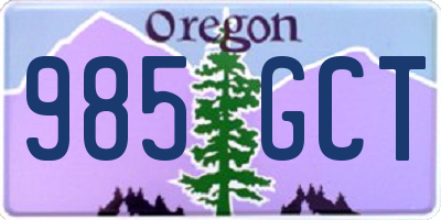 OR license plate 985GCT