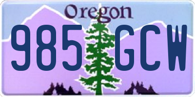 OR license plate 985GCW