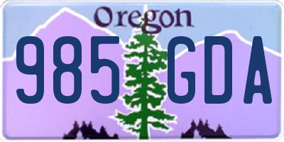 OR license plate 985GDA