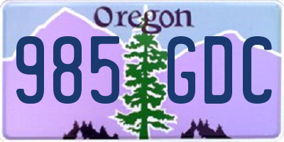 OR license plate 985GDC