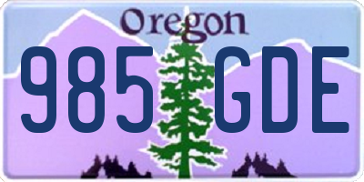OR license plate 985GDE