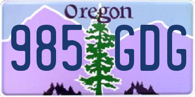 OR license plate 985GDG