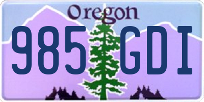 OR license plate 985GDI